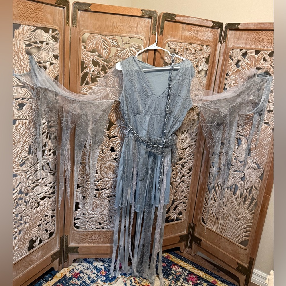 Women's Enchanted Ghost Adult Costume, gray, M/L Size 10-14 - Picture 5 of 6